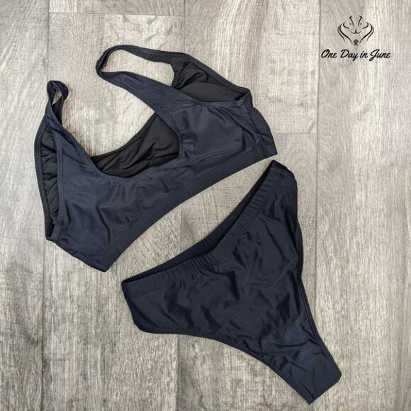 Pink Queen Crop Top High Waist Bikini Swimsuit Size M - Picture 4 of 4